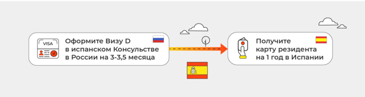 Схема 1. Оформление визы D без права работы